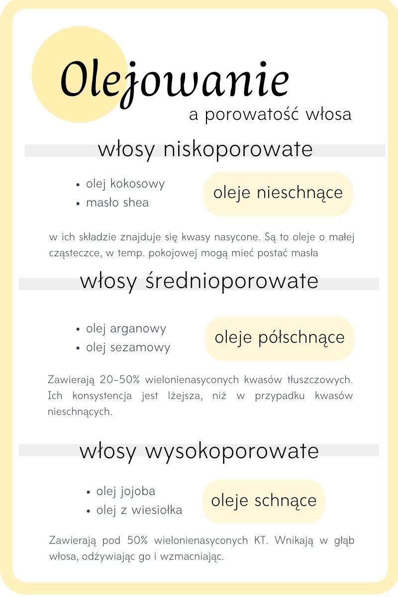 Olejowanie włosów a ich porowatość