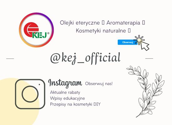 Instagram: olejki eteryczne, aromaterapia KEJ