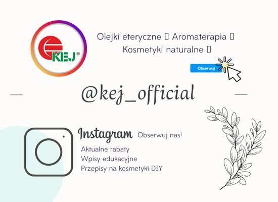 Instagram KEJ - przepisy na kosmetyki DIY, aromaterapia, kosmetyki naturalne