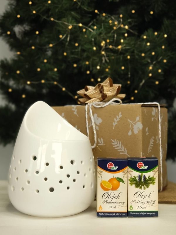 Prezent na Święta - zestaw olejków eterycznych z kominkiem ceramicznym