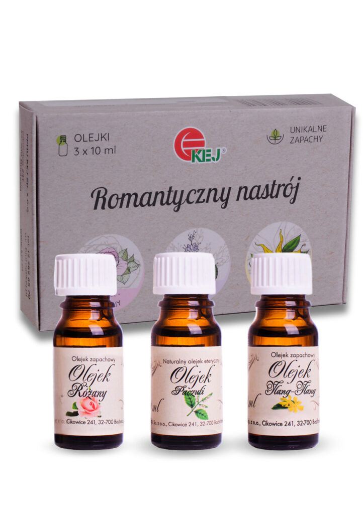 Zestaw "Romantyczny nastrój" trzech naturalnych olejków eterycznych