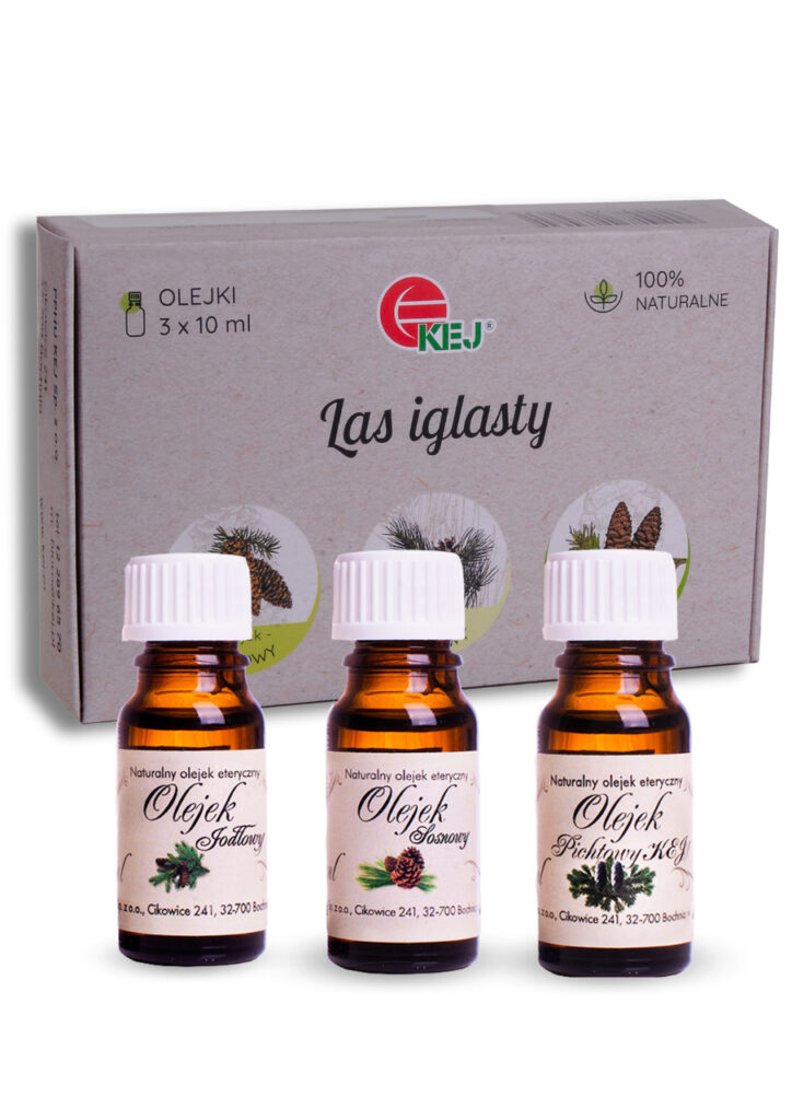 Zestaw "Las iglasty" trzech naturalnych olejków eterycznych